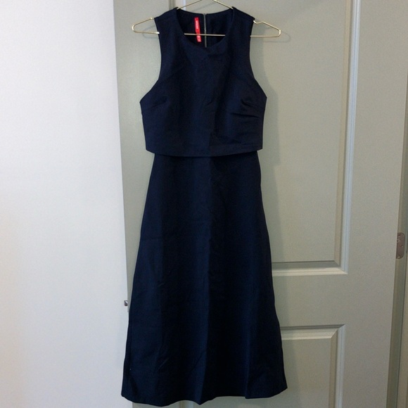 NWT Spanx Ponte Fitted Midi Dress Classic Navy Sz XS - Picture 3 of 9